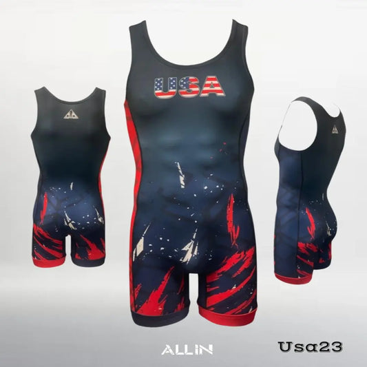 Usa Singlet l Navy-Red